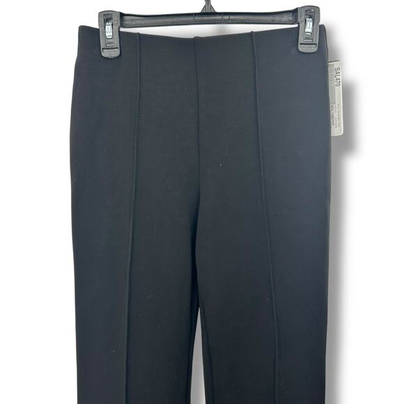 NEW BCX Black Pull On Dress Pants Small Seamed Flare Scuba Stretch Trousers Work - Picture 4 of 7